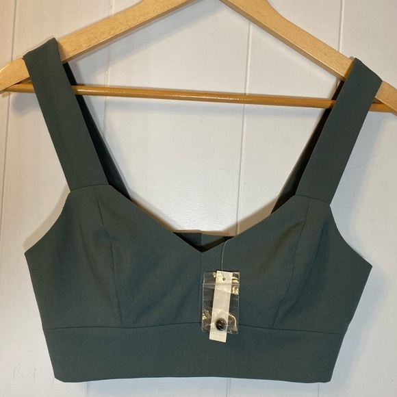 NWT Madewell Sweetheart-Neck Bralette Top Architect Green Sage Corset Crop Tank - Picture 4 of 12